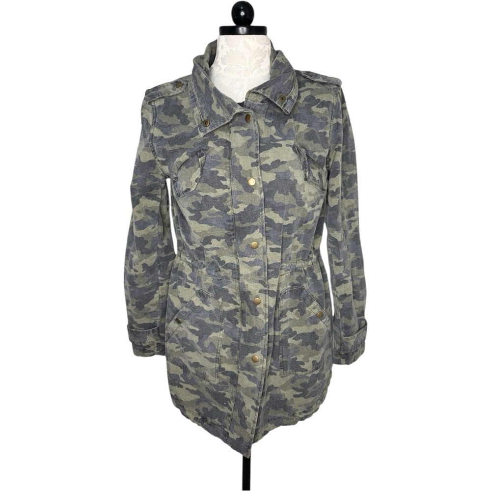 Velvet By Graham Spenser Camouflage Drawstring Military Parker Size Large